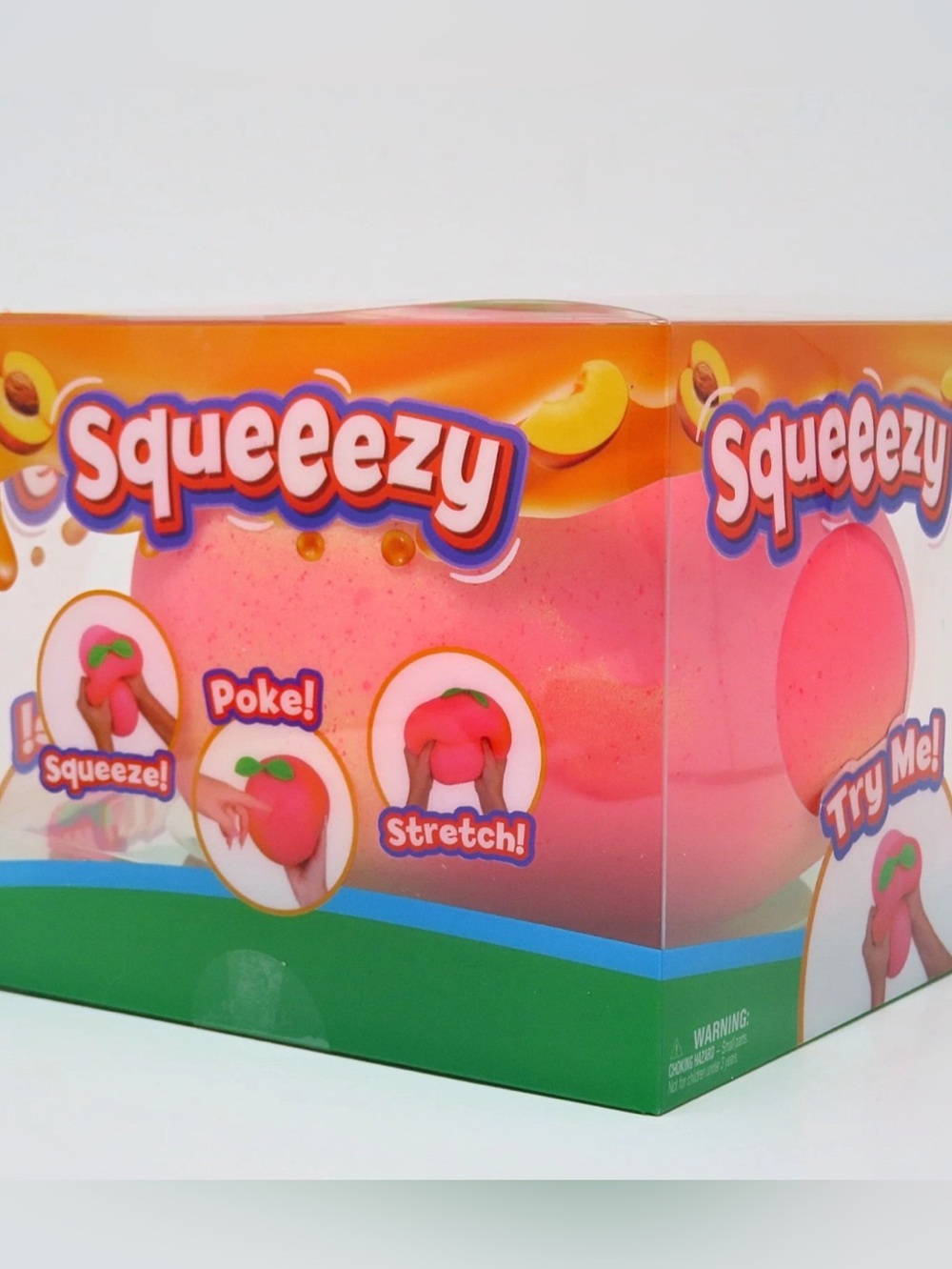 Viral aunthentic Sunny days jumbo squeeze peach squishy toy stress relief sensor